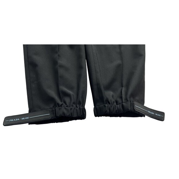 Prada Pleated Trousers With Logo Ankle Straps in Black - Picture 2 of 8